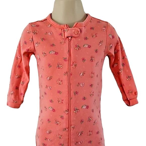 The Children's Place Girls Footed Sleeper Pajamas – Pink, Size 18M, Long Sleeve - Picture 4 of 6